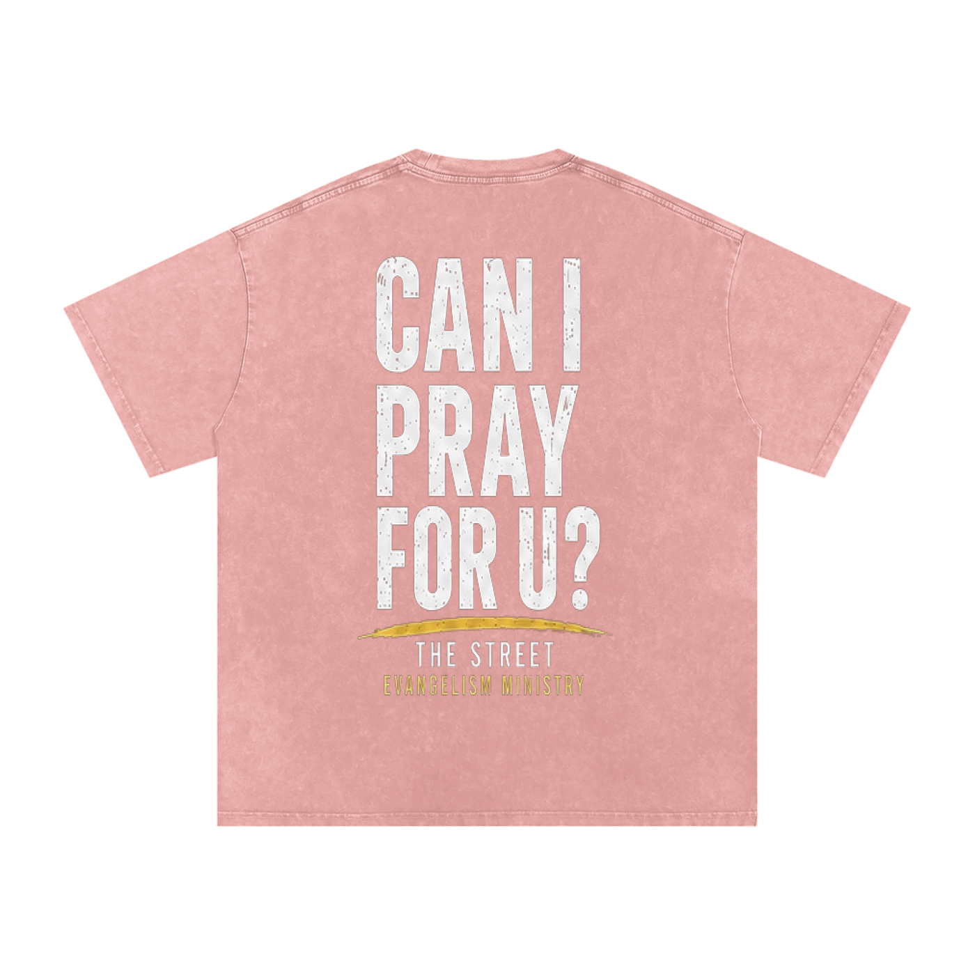 Can I Pray For U? Snow Washed Oversized Cotton T-Shirt