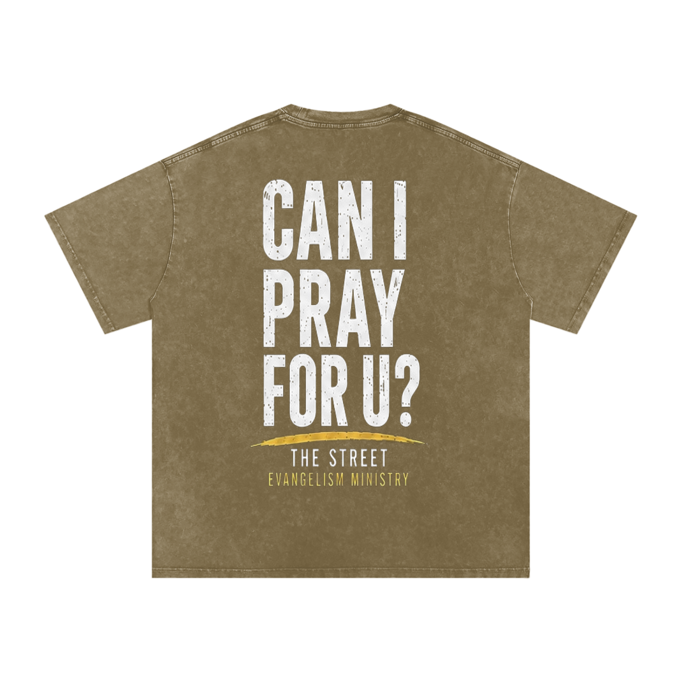 Can I Pray For U? Snow Washed Oversized Cotton T-Shirt