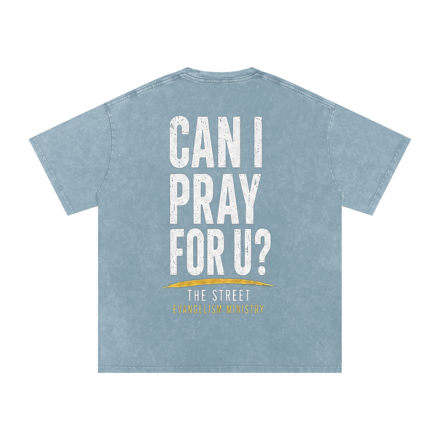 Can I Pray For U? Snow Washed Oversized Cotton T-Shirt