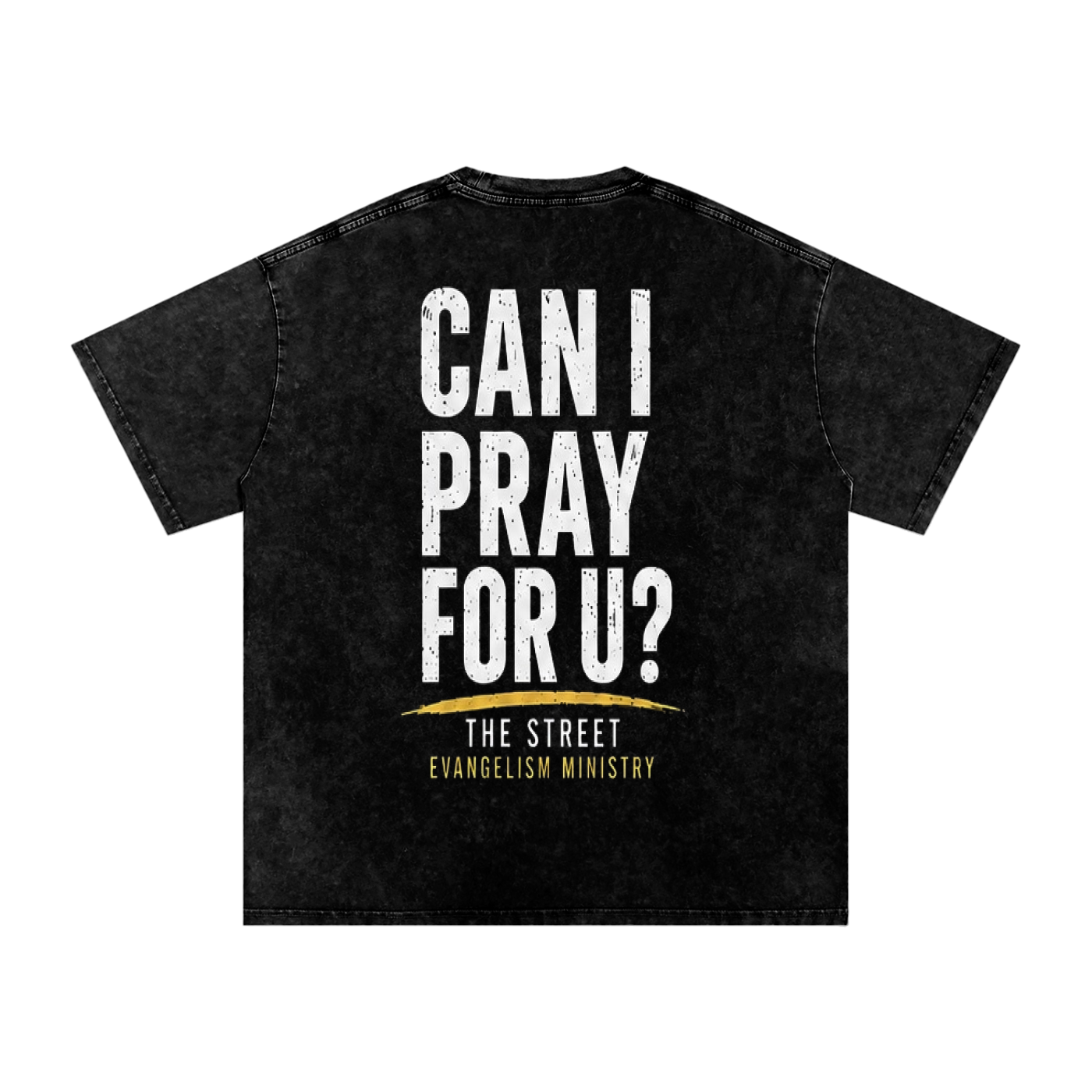 Can I Pray For U? Snow Washed Oversized Cotton T-Shirt